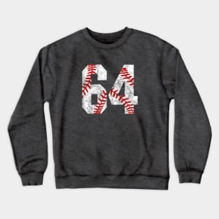 Vintage #64 Baseball Laces Baseball Mom Jersey Love Baseball Crewneck Sweatshirt